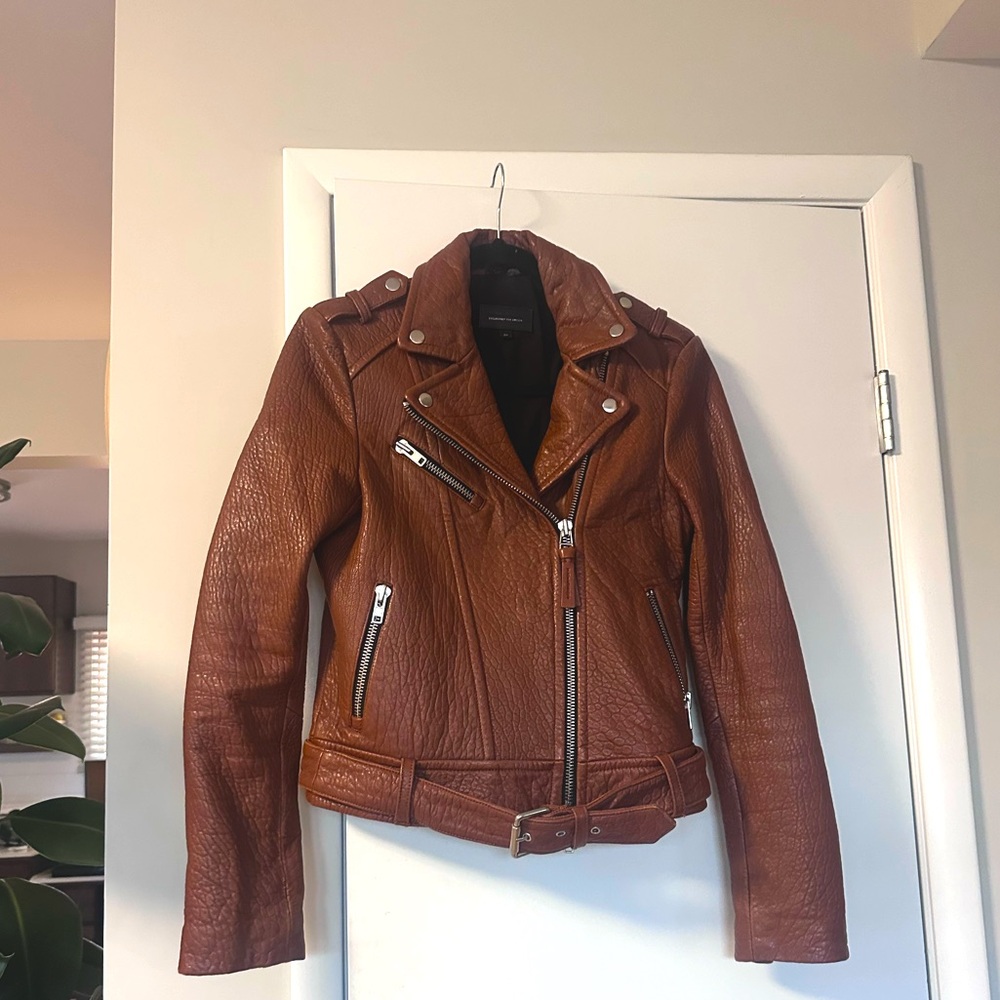 mackage x aritzia pebbled rumer leather jacket